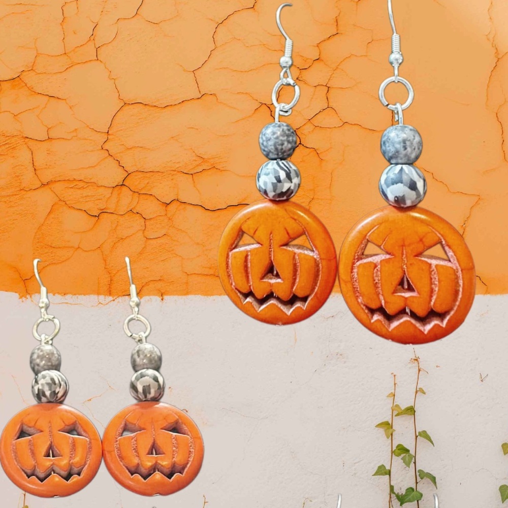 Pumpkin Orange Halloween Earrings